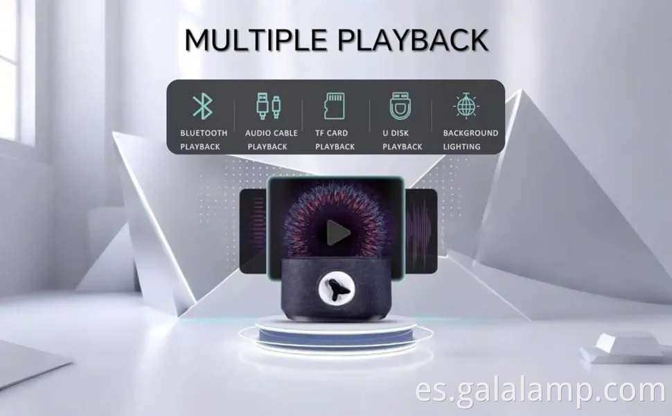 Visualizador de sonido ferrofluid con altavoz ferrofluid y ritmo musical